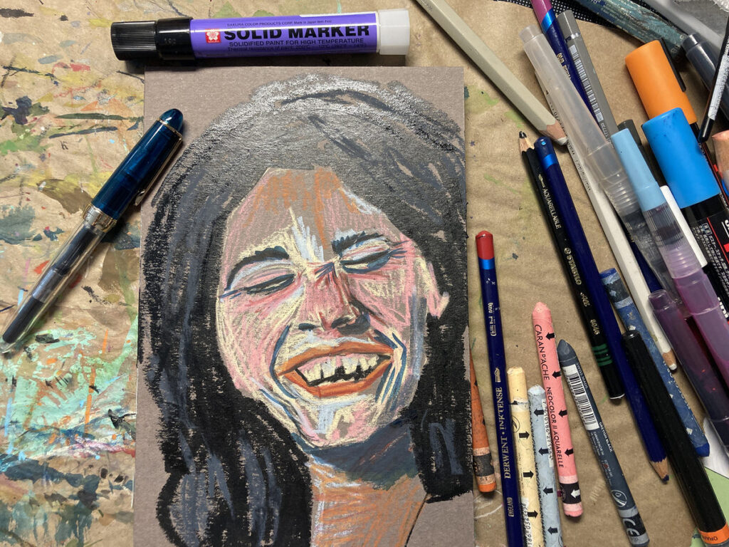 face number 100 girl smiling with tools