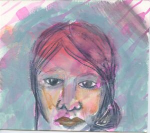 100 faces challenge, girl with pink hair