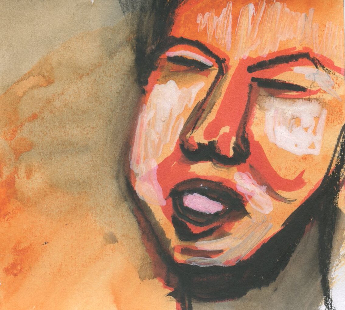 Orange Asian Woman Face