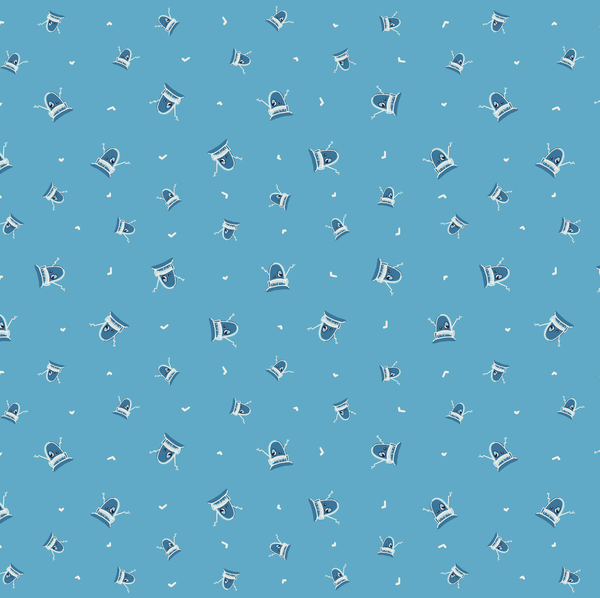 Burt the Robot floating robot head -Blue