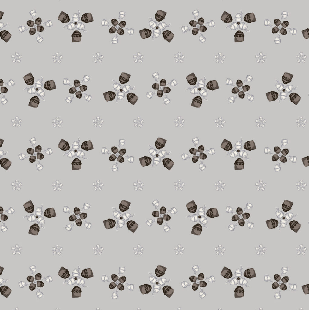 Robot Parts Flower grey brown