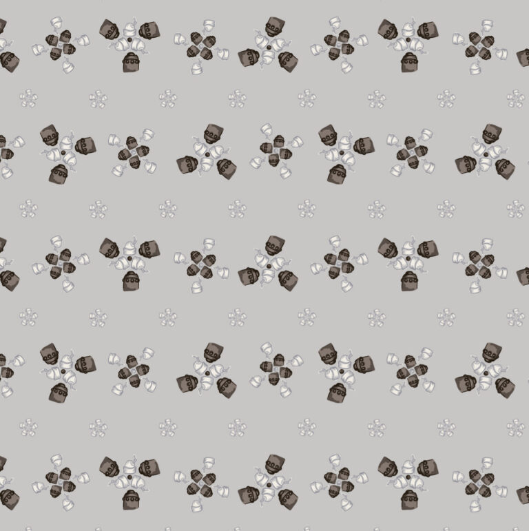 Robot Parts Flower grey brown