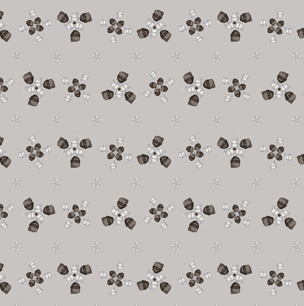 Robot Parts Flower grey brown