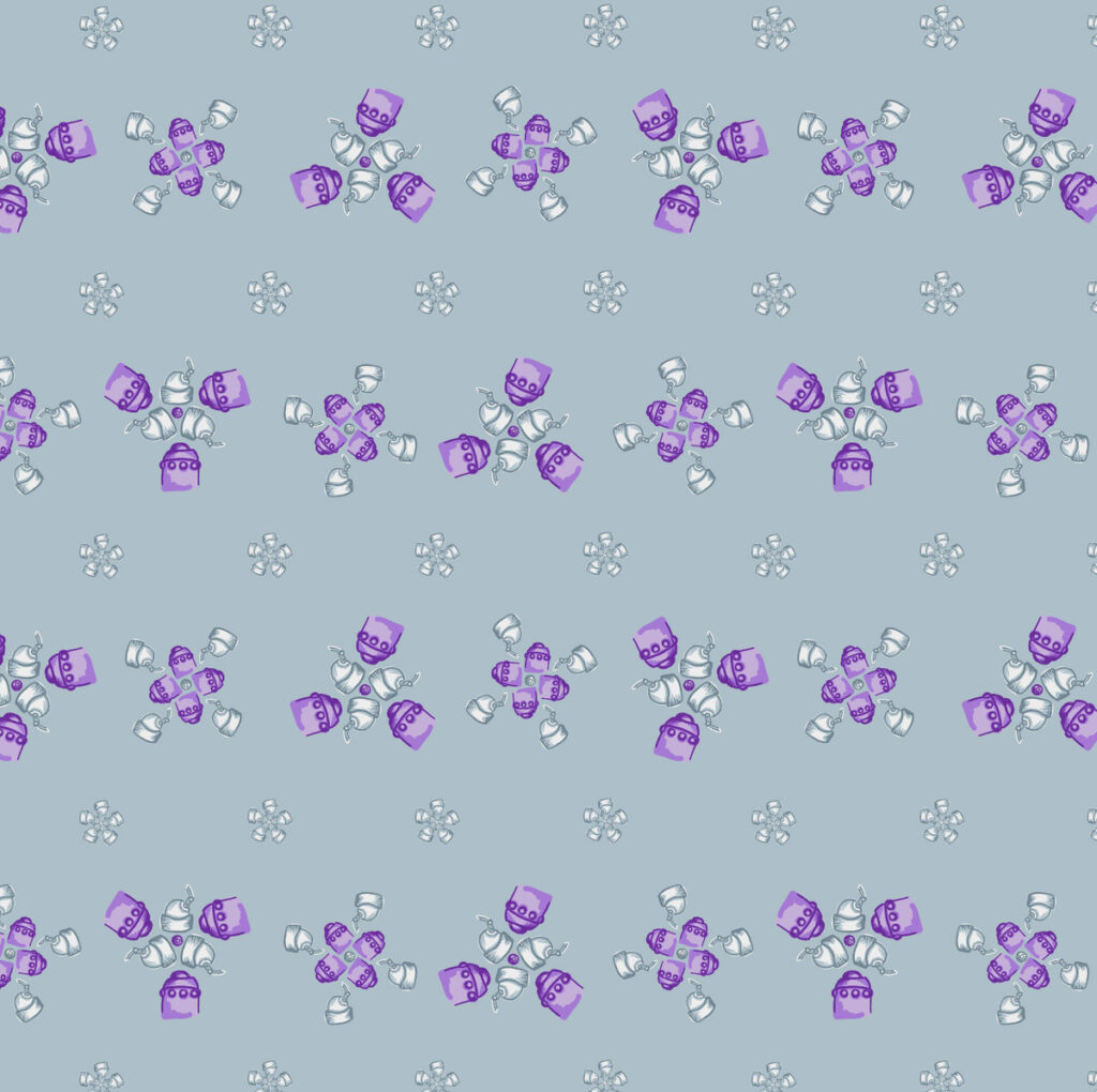 Robot Parts Flower blue purple