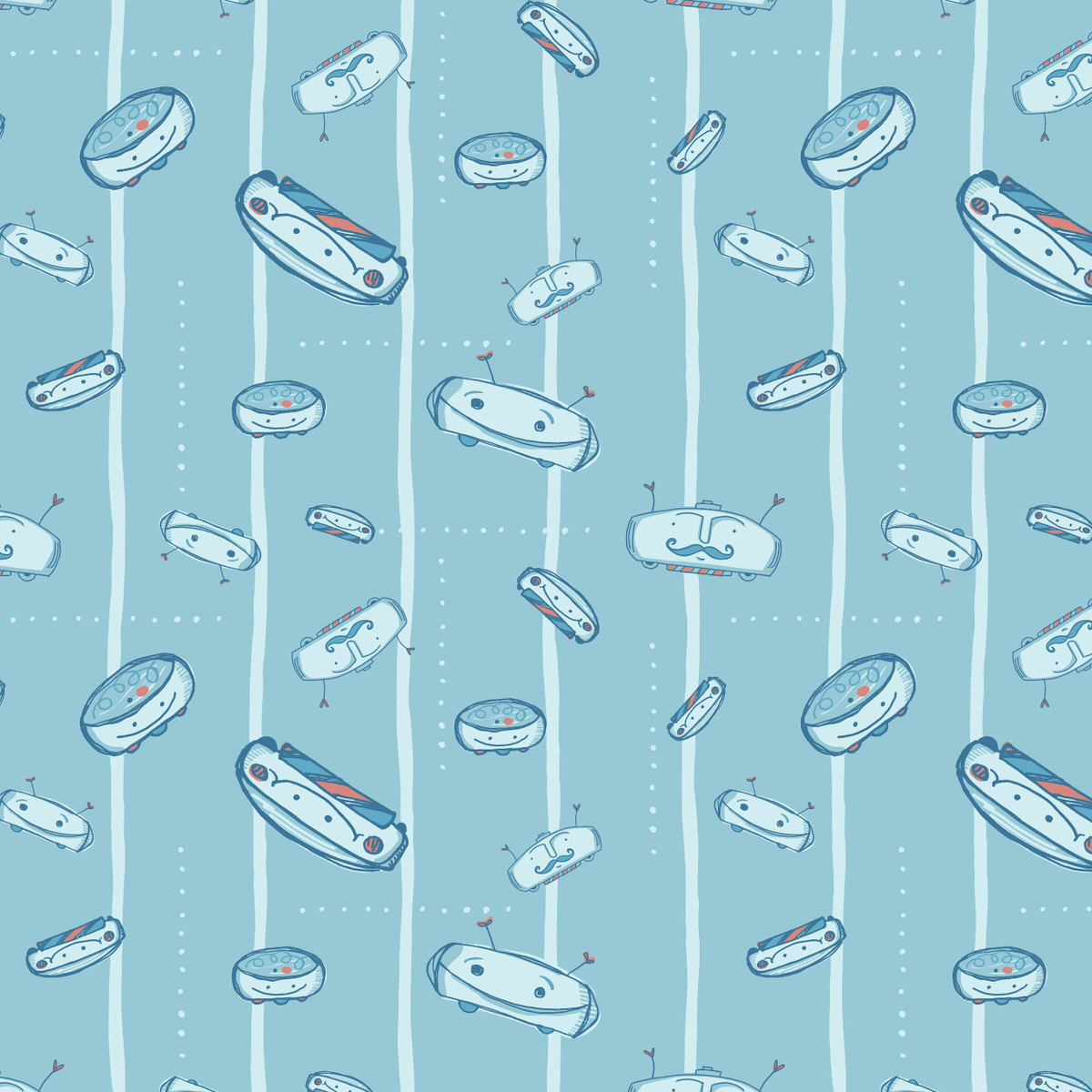 Roombas on the Field blue