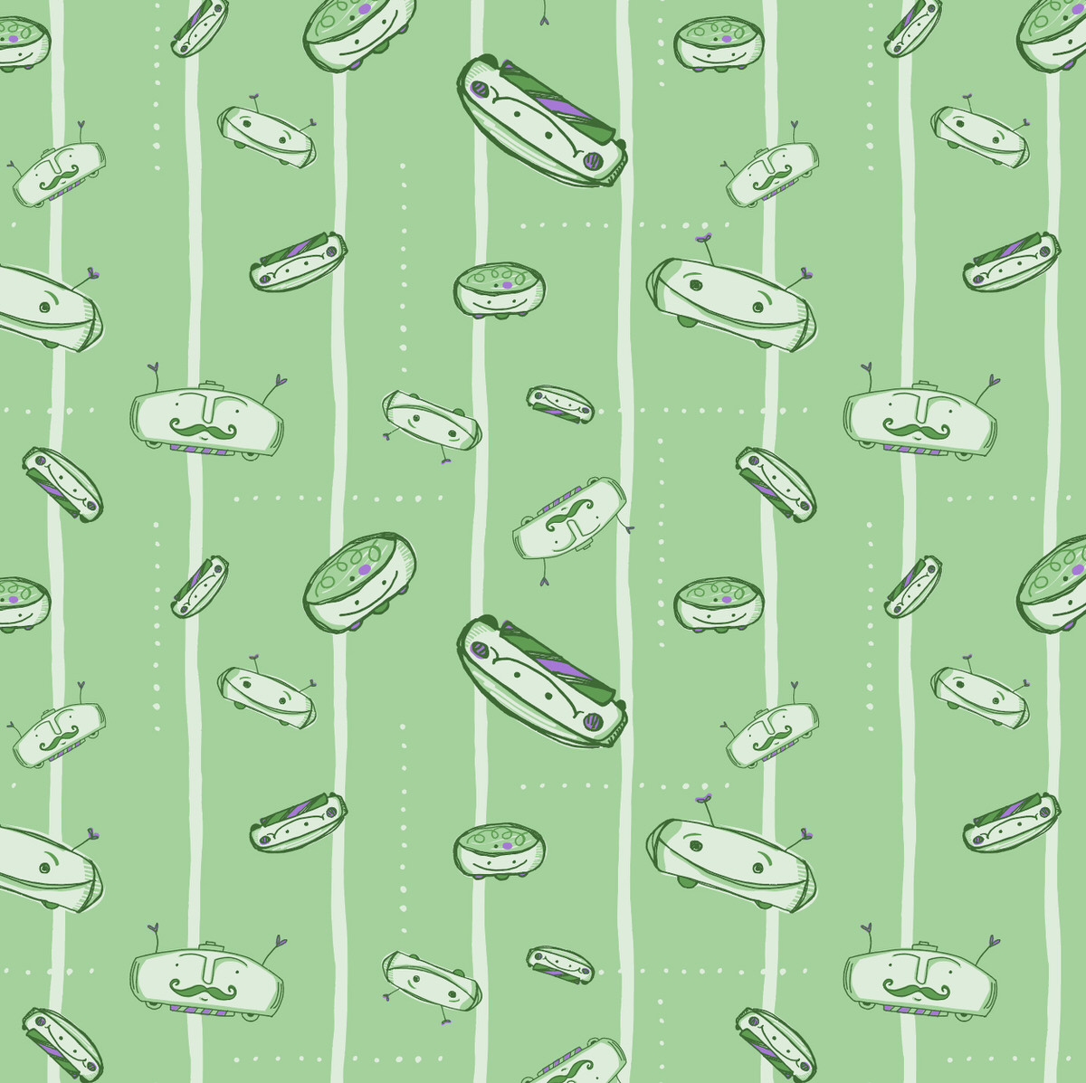 Roombas on the Field green