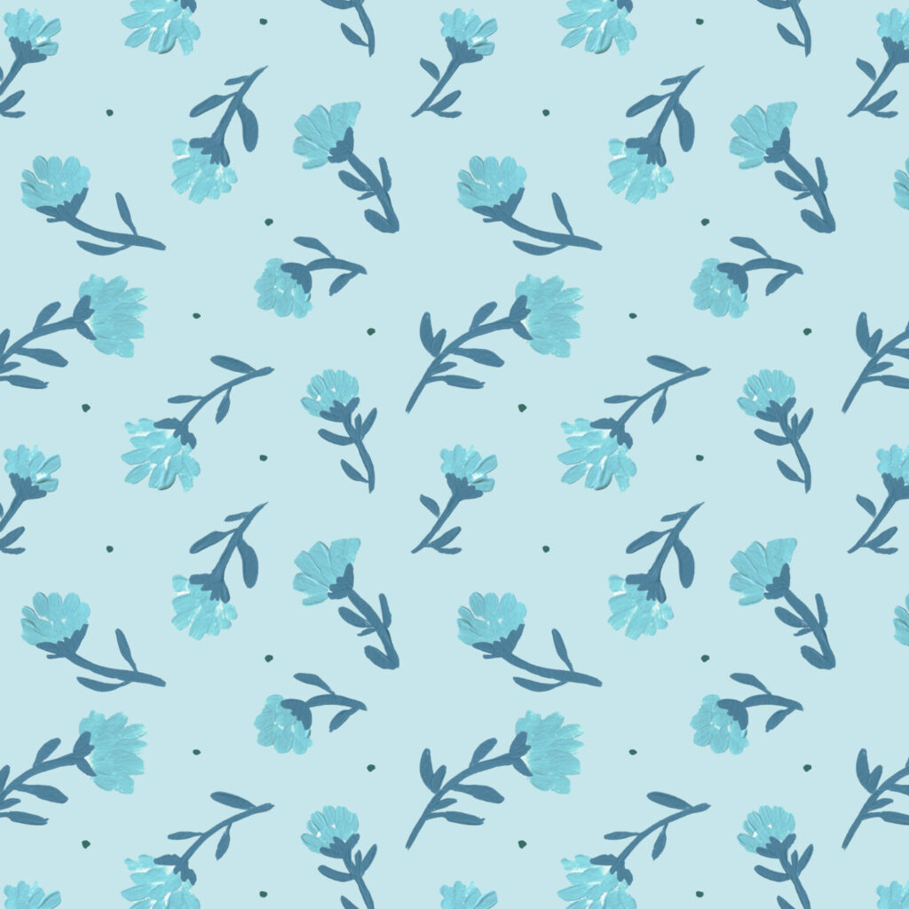 blue flowers toss on soft blue