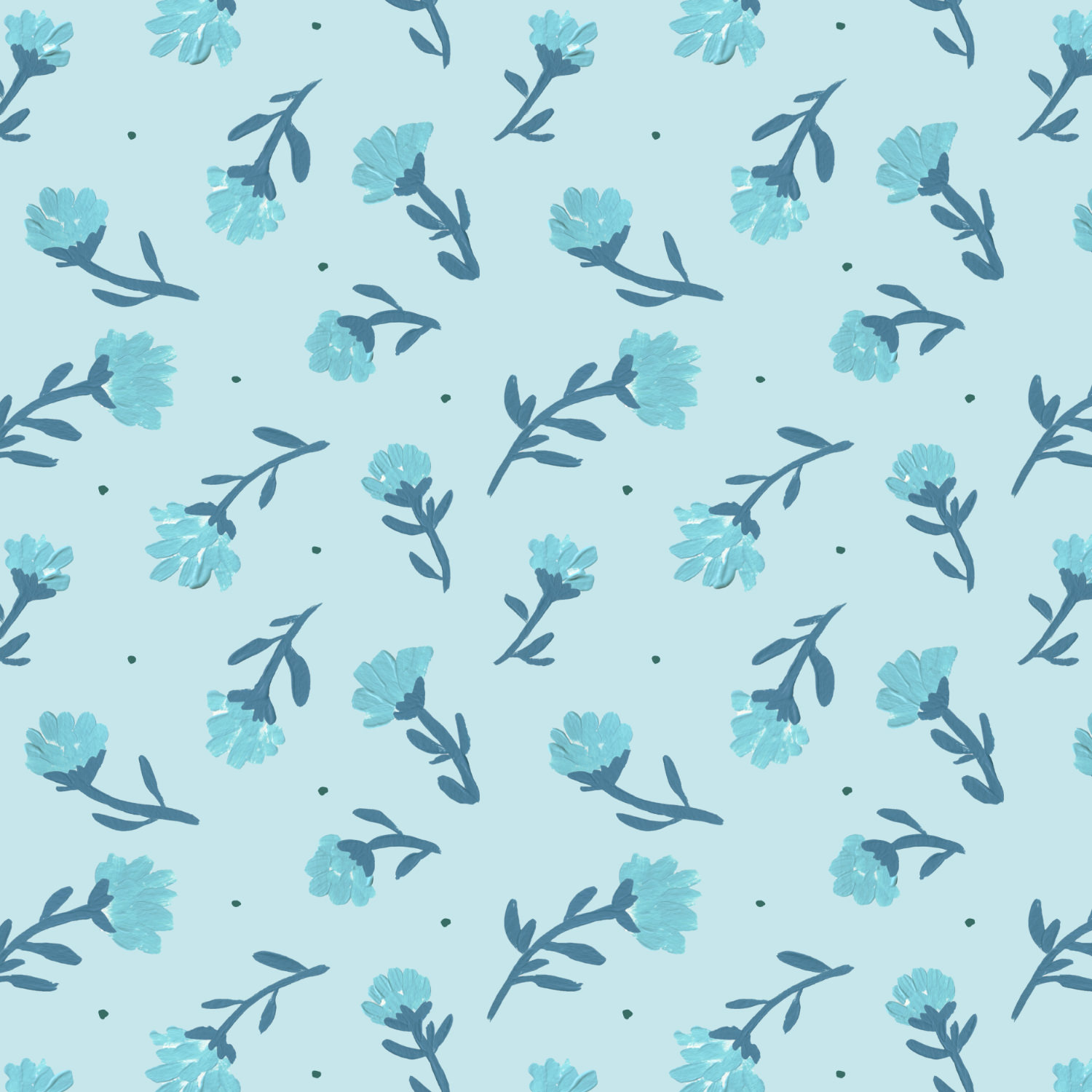 blue flowers toss on soft blue