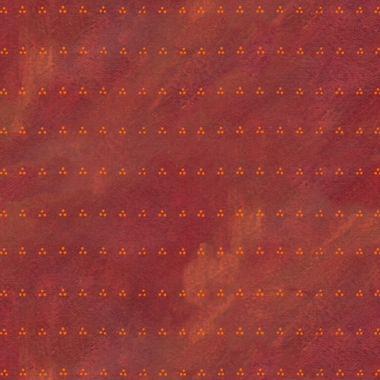 abstract copa floral rust painted background with three dots as stripe
