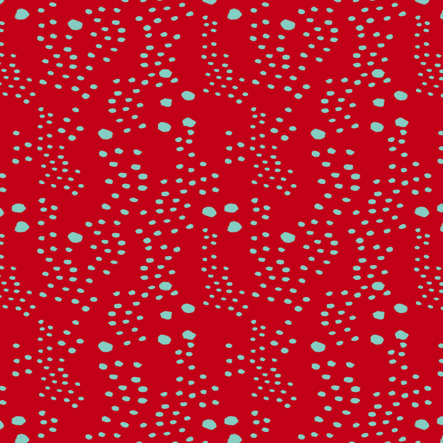 marks in organic shapes on red