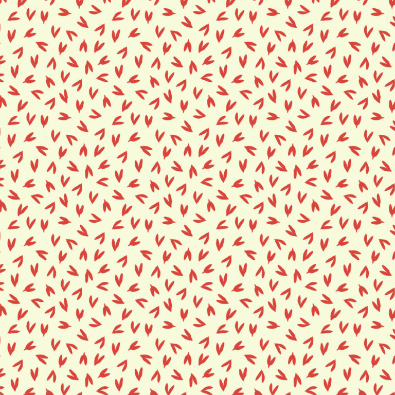 Prairie Cherry cream background with red leaves or hearts