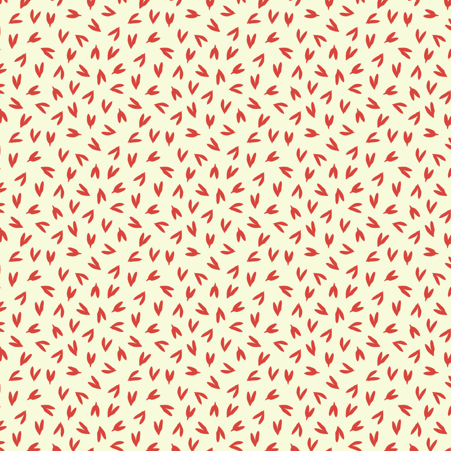 Prairie Cherry cream background with red leaves or hearts