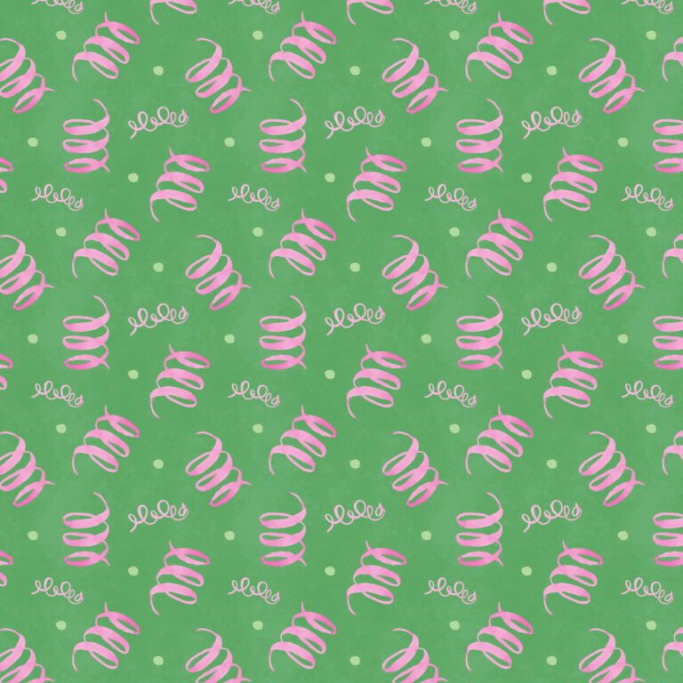 Prairie Cherry green background with pink springs