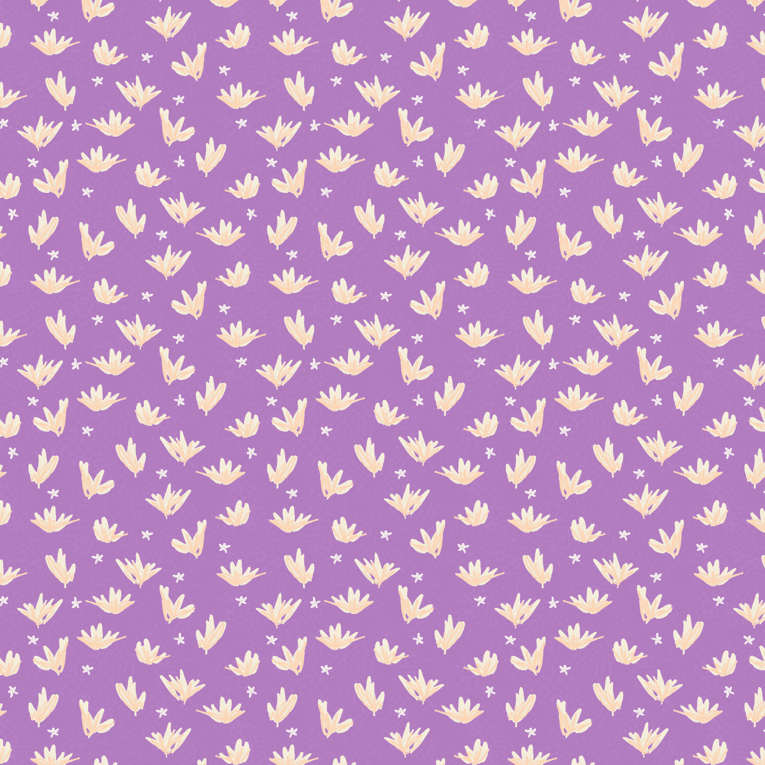 White and peach flowers on lavender background