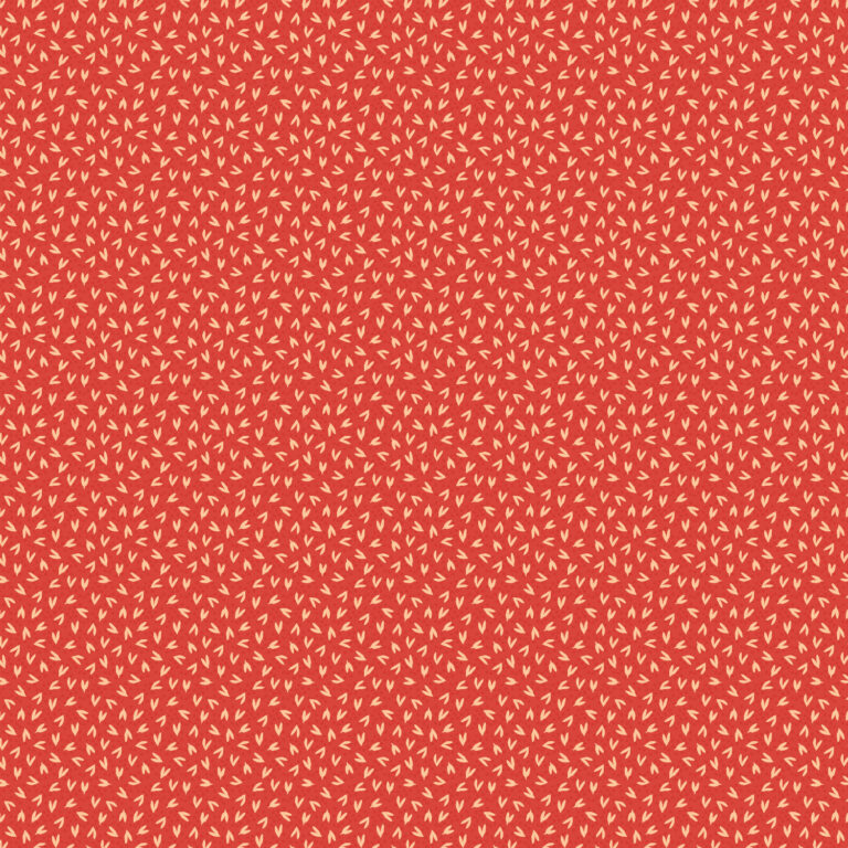 Prairie Cherry red background with cream leaves or hearts
