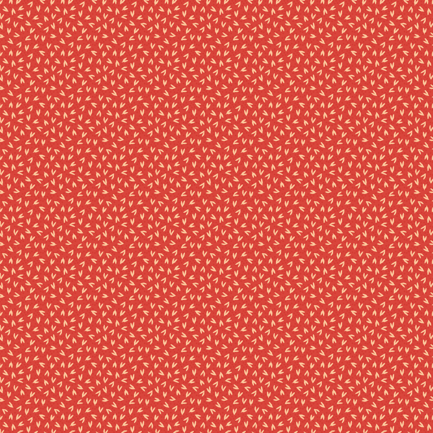 Prairie Cherry red background with cream leaves or hearts