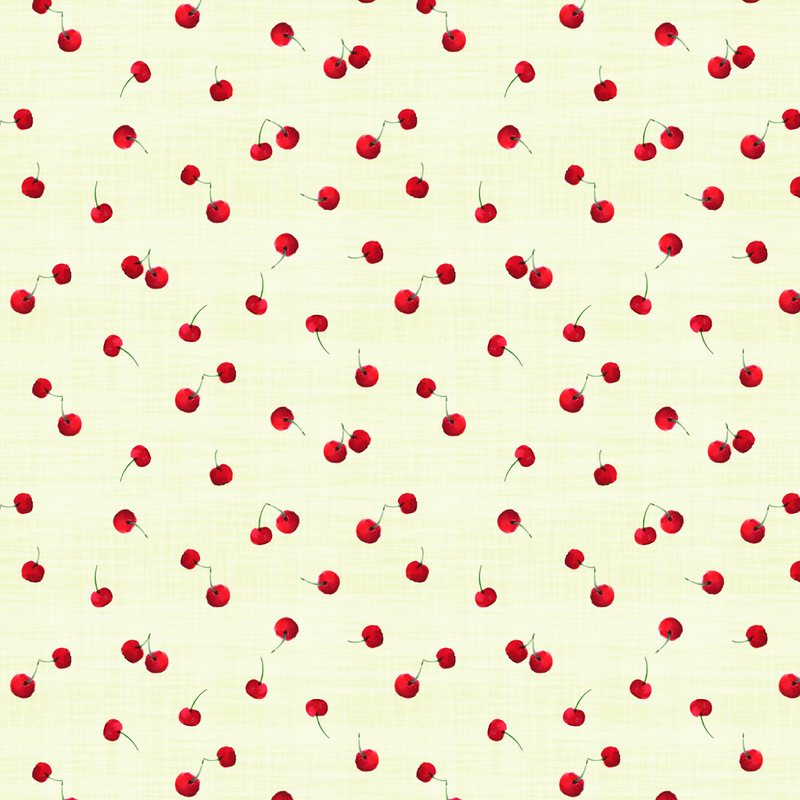 Simple Cherry on Cream Linen Toss