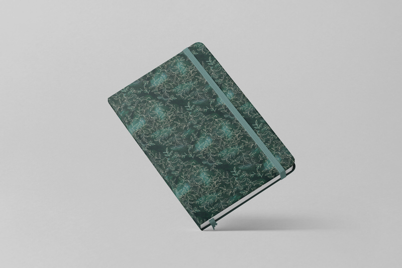 Abstract Copa Floral line drawing botanical on journal notebook