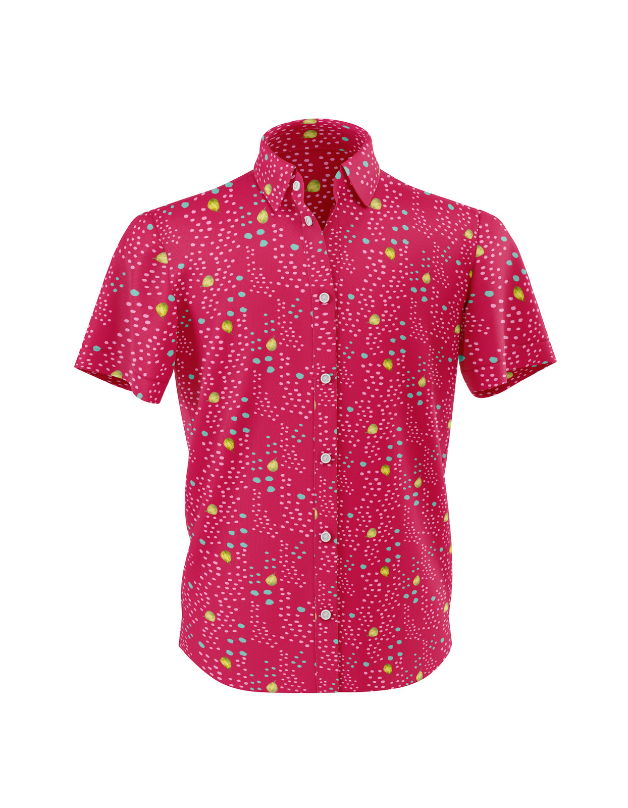 mock up mens button down shirt short sleeves green orange abstract copa floral