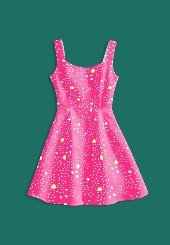 Abstract Copa Floral dots with pears women's summer dress