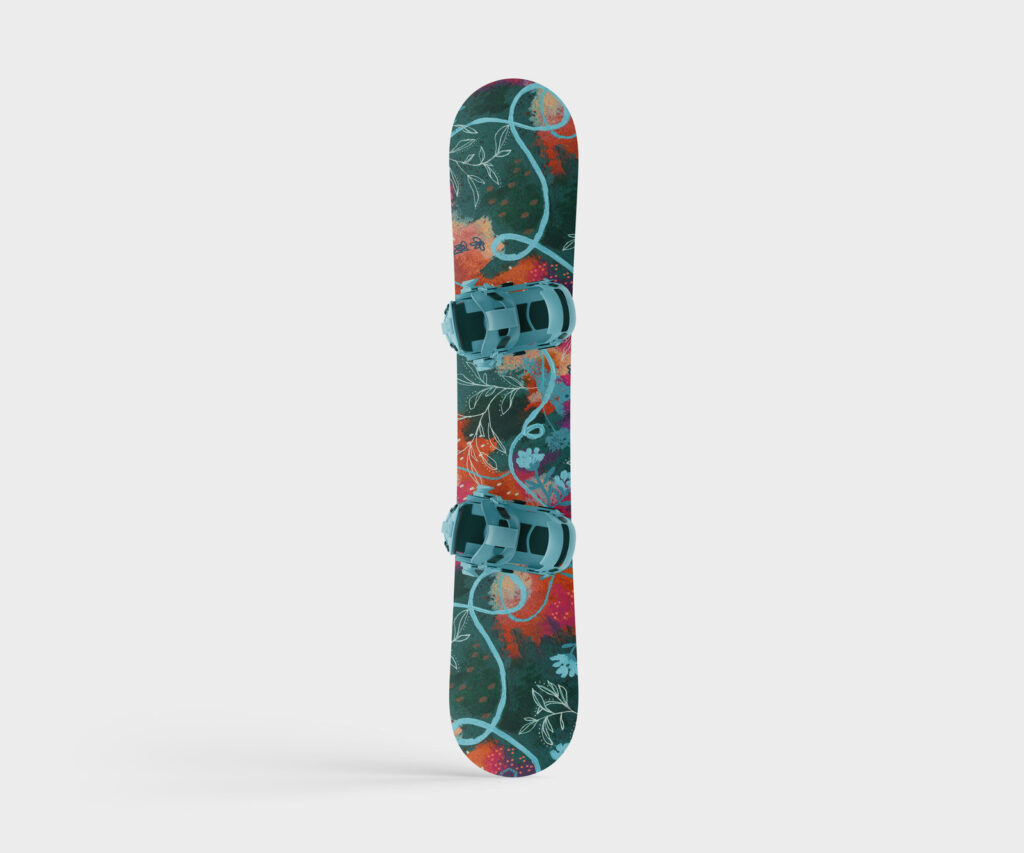 abstract copa floral main hero on snowboard