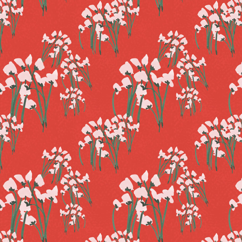 Poppies in a Field -Red