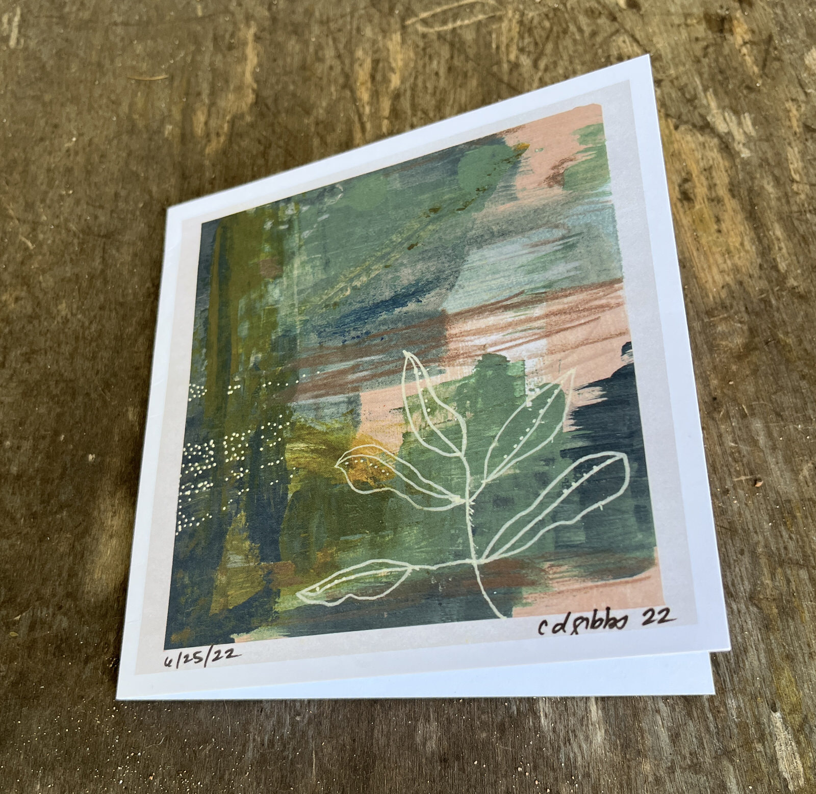 Sage & Coral Square card